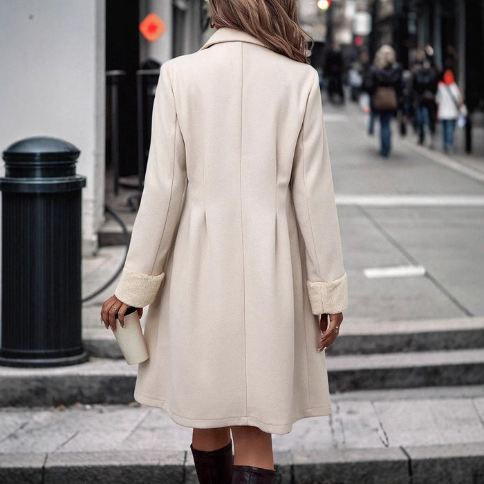 Waist Trimming Coat Women's Over-the-knee High-grade Temperament Mid-length Woolen