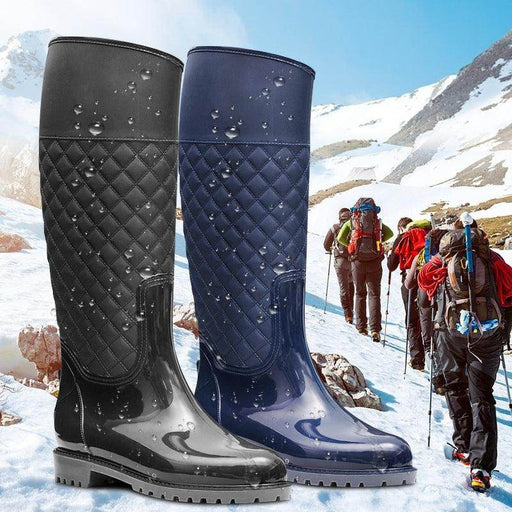 High Tube Diamond Lattice Warm Rubber Shoes - Magellan Fashion Shop