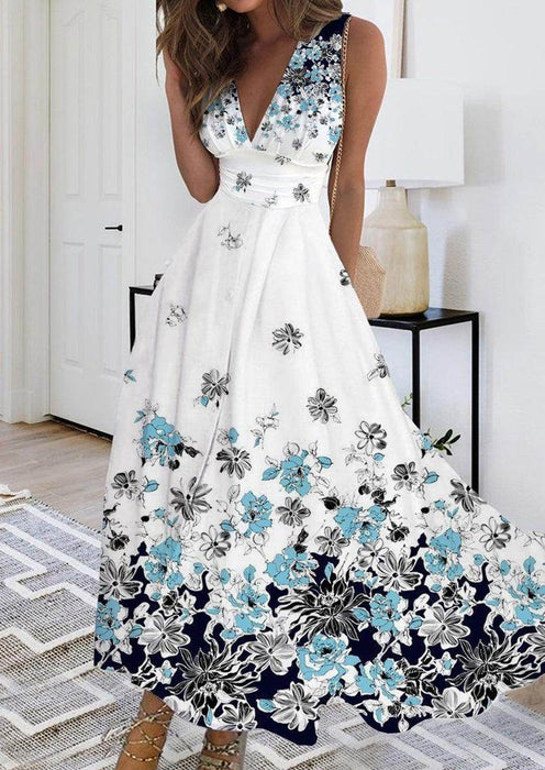 Women's Sleeveless Dress Exquisite Floral Print - Magellan Fashion Shop