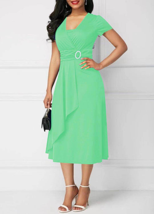 Independent Station Fashion Elegant Asymmetry Large Skirt V-neck Dress Party Evening Dress - Magellan Fashion Shop