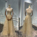 Golden Neck Hanging Light Luxury Evening Dress - Magellan Fashion Shop