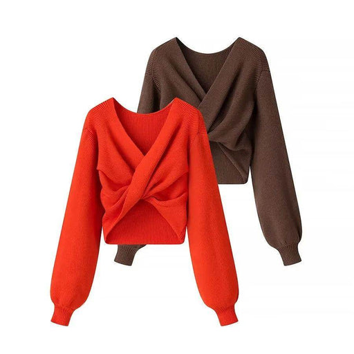 Women's Fashion Design Knitted Pullover Sweater - Magellan Fashion Shop