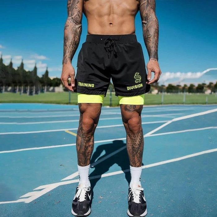 Men's Simple American Quick-drying Running Double-layer Sports Shorts - Magellan Fashion Shop