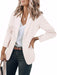 Women's Long Sleeve Solid Color Polo Collar Small Suit Jacket - Magellan Fashion Shop