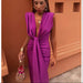 Solid Color Lace High Waist V-neck Dress - Magellan Fashion Shop
