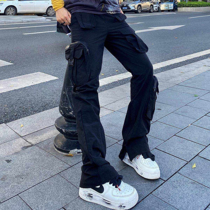 Overalls Trousers Zipper Flared Casual Trousers Ins Pants Men - Magellan Fashion Shop