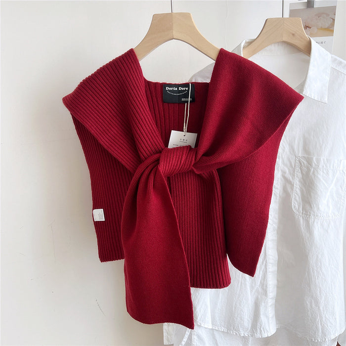 Shoulder Pad Knotted Shirt Women's Scarf