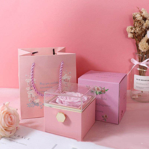 Fashion Acrylic Rotating Rose Jewelry Box - Magellan Fashion Shop