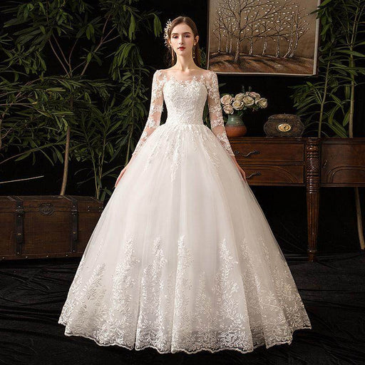 Primary Wedding Dress Long Sleeve French Style - Magellan Fashion Shop