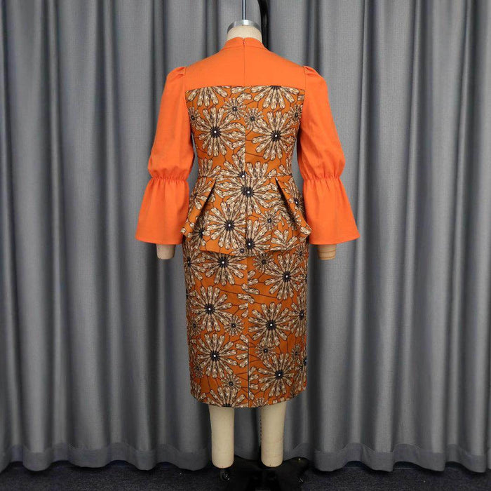 Women's Floral Print Flare Sleeve Dress - Magellan Fashion Shop