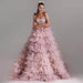 One-line Shoulder Wipe Chest Studded Beaded Cake Skirt Pink Wedding Dress - Magellan Fashion Shop