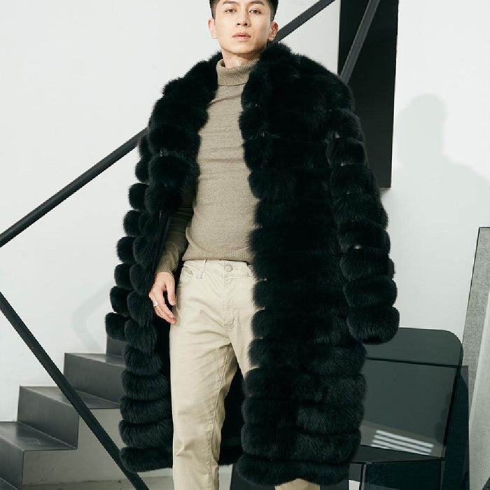 Men's Real Fur Long Fur Coat Winter - Magellan Fashion Shop