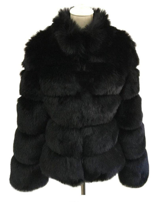 Fox Fur Slimming Stand Collar - Magellan Fashion Shop