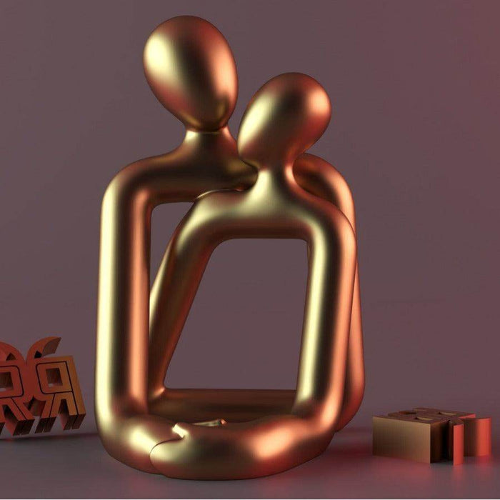 Heartwarming Loving Couple Resin Statue - A Timeless Modern Home Decor Accent For Bookshelves, Office Desks, And Nightstands Valentine's Day Gift - Magellan Fashion Shop