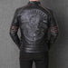 Men's Harley genuine leather slim fit black motorcycle riding jacket