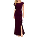 High Waist Slit Dress Elegant Fashion Round Neck Commuting Style Dress Evening Party Dress - Magellan Fashion Shop