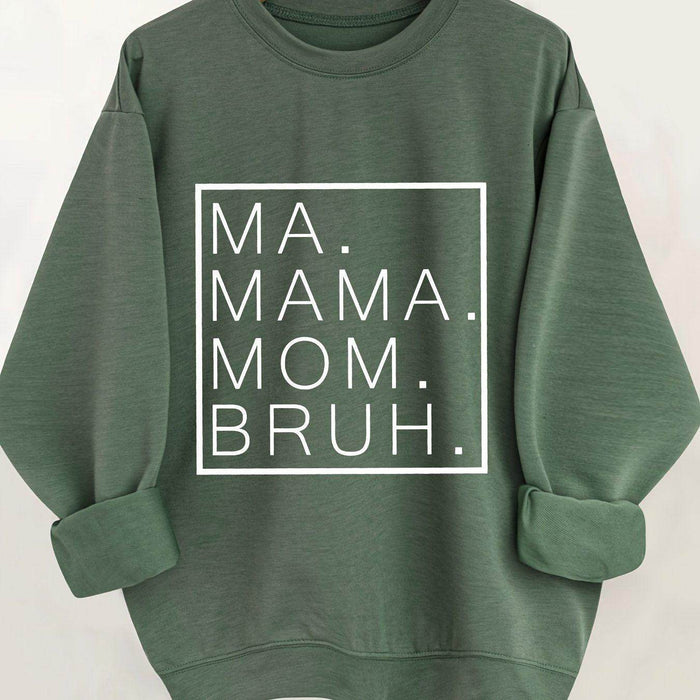 Letter Print Casual Long Sleeve Crew Neck Pullover Sweatshirt - Magellan Fashion Shop