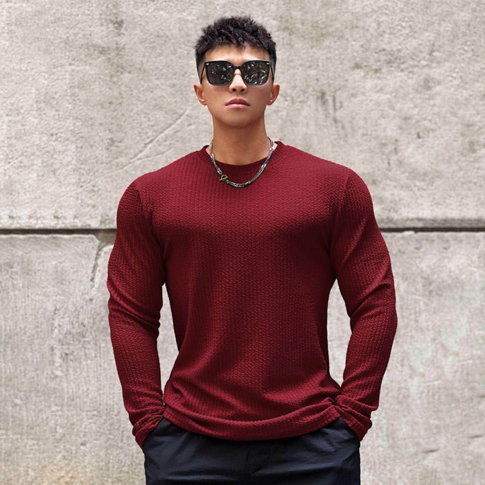 Fashion Men's Round Neck Pullover Long Sleeve Bottoming Shirt - Magellan Fashion Shop