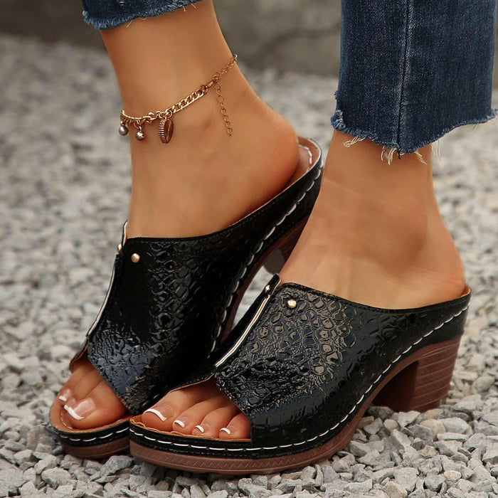 Women's Peep Toe Slippers Plus Size Wedge Sandals - Magellan Fashion Shop