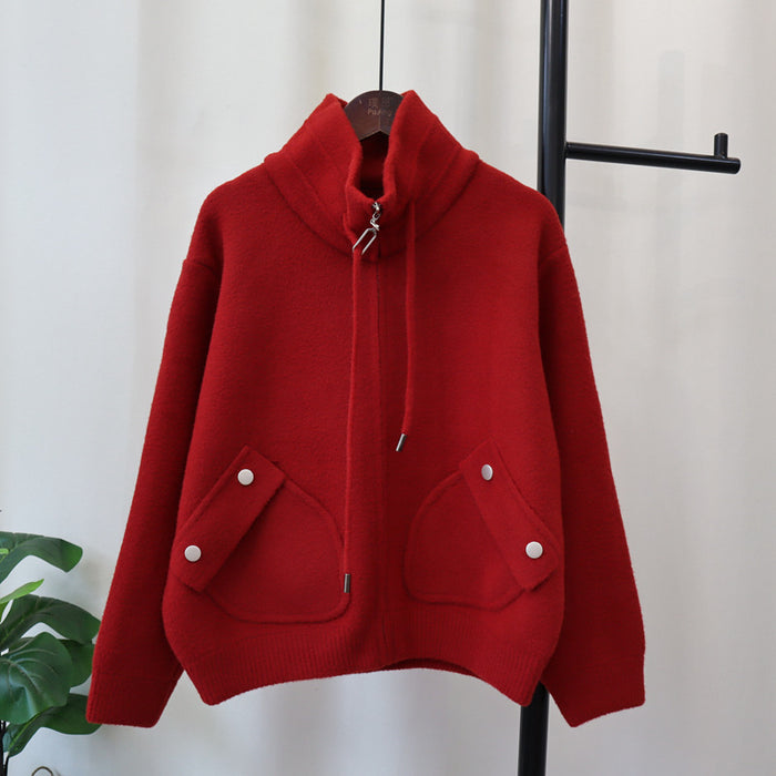 Woolen Goods Solid Color Coat For Women