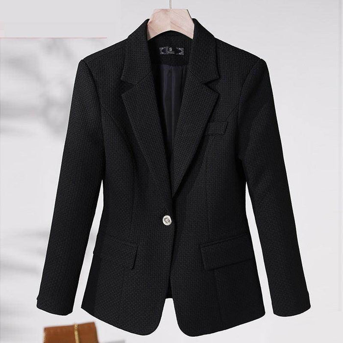 Women's Casual Solid Color Suit Collar Jacket - Magellan Fashion Shop