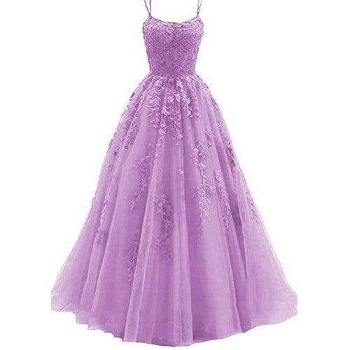 Camisole Ball Gown Long Tulle Lace Party Evening Gown - Magellan Fashion Shop