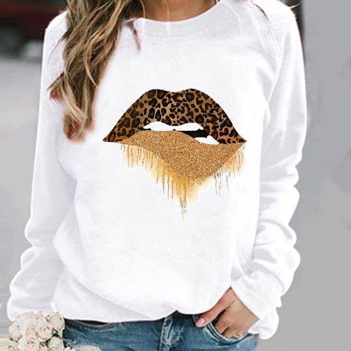 Women's Minimalist Round Neck Casual Printed Sweatshirt - Magellan Fashion Shop