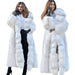 Women's Long Style White Long Fur Coat - Magellan Fashion Shop