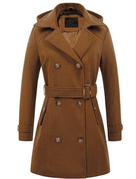 Women's Woolen Hooded Plus Size Coat - Magellan Fashion Shop