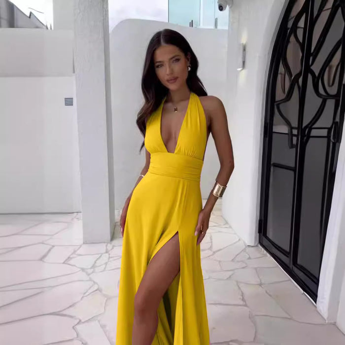Spring New Women's Style Hanging Neck V-neck
