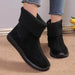 Flat Ankle Boots With Reversible Knitted Design Winter Fashion Comfortable Snow Boot For Women Shoes - Magellan Fashion Shop