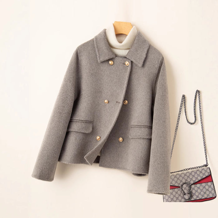 Double-sided Women's Short Small-sized High-grade Wool Overcoat