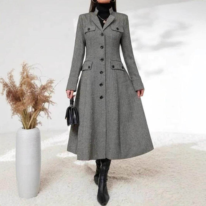 Women's Single-breasted Long-cut Coat - Magellan Fashion Shop