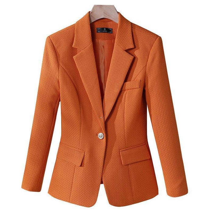 Women's Casual Solid Color Suit Collar Jacket - Magellan Fashion Shop