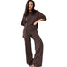 Women's Knitted Half Sleeve Shirt Trousers Pajamas - Magellan Fashion Shop