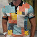 Fashion Men'S Polo Shirts 3d Splicing Plaid Printing Art Men - Magellan Fashion Shop