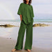 Cotton And Linen Home Solid Color Two-piece Suit - Magellan Fashion Shop