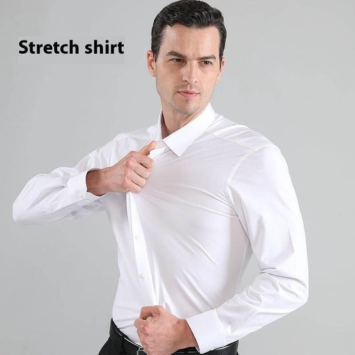 Plus Size Full Elastic Force Shirt Men's Long Sleeve - Magellan Fashion Shop