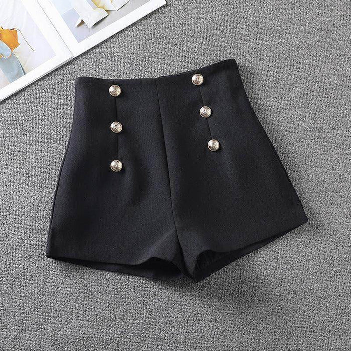 High Waist Double Breasted Design Suit Shorts - Magellan Fashion Shop