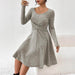 Sunken Stripe Long Sleeve Dress Top For Women - Magellan Fashion Shop