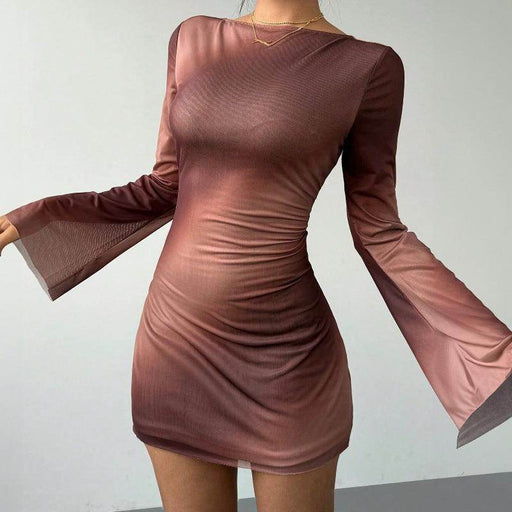 Women's Fashion Double Layer Printed Waist-controlled Dress - Magellan Fashion Shop