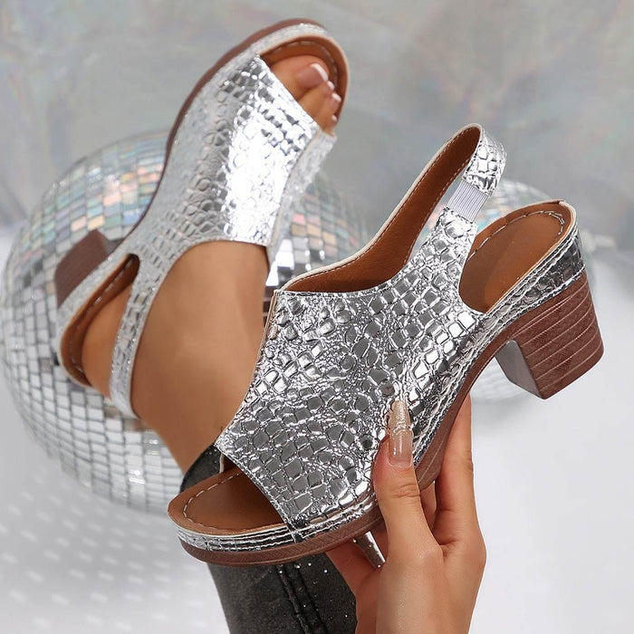 Women's Plus Size Thick Bottom Chunky Heel Wedge Sandals - Magellan Fashion Shop