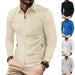 Waffle Lapel Zipper Jacket Long Sleeve Outer Clothing Autumn Spring - Magellan Fashion Shop