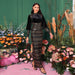 Long Sleeve Round Neck Sequins Slit Evening Dress - Magellan Fashion Shop