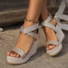 Fish Mouth High Wedges Sandals With Rhinestone Design Fashion Summer Platform Shoes - Magellan Fashion Shop