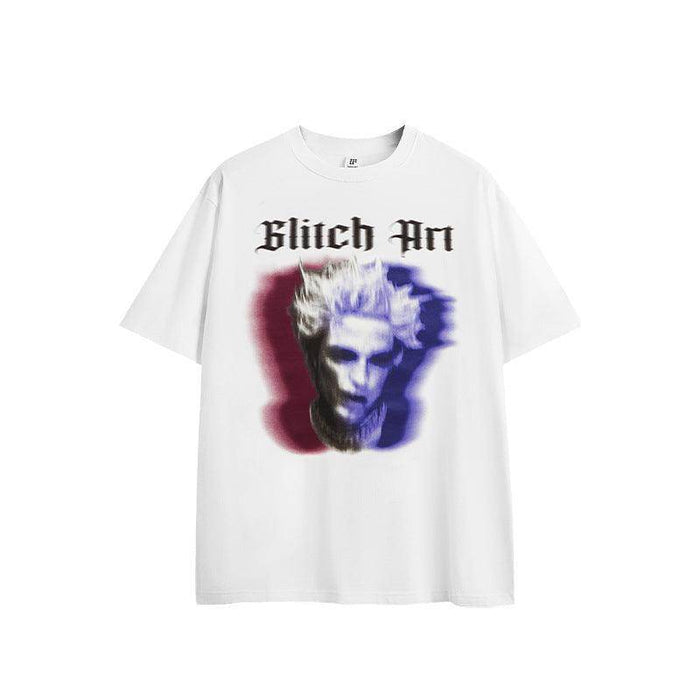 Men's Rock Portrait Printing T-shirt Loose - Magellan Fashion Shop