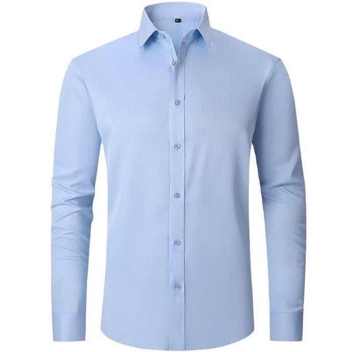 Plus Size Full Elastic Force Shirt Men's Long Sleeve - Magellan Fashion Shop