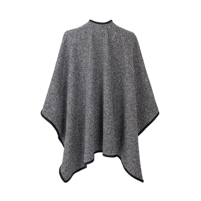 New Women's Black Buckle Striped Shawl