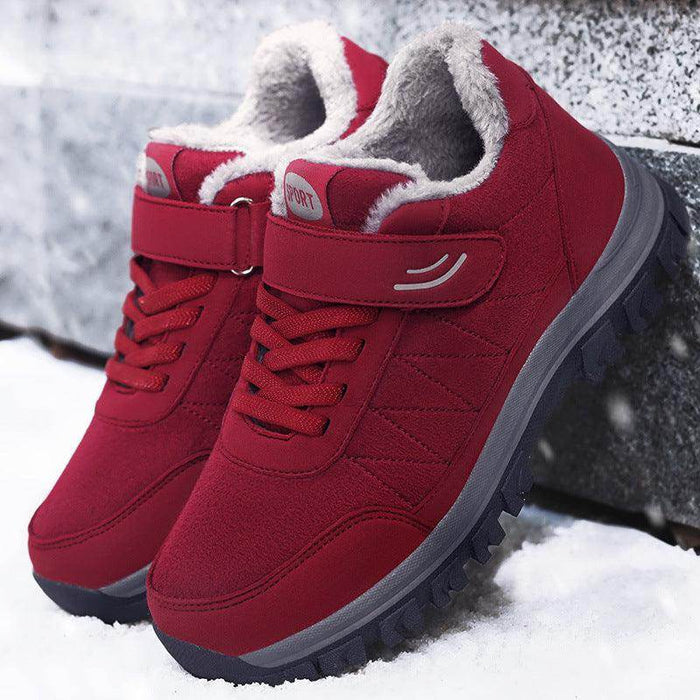 Shoes For The Old Women's Thickened Velvet Warm Cotton Shoes Leather Surface Walking Shoes Non-slip - Magellan Fashion Shop