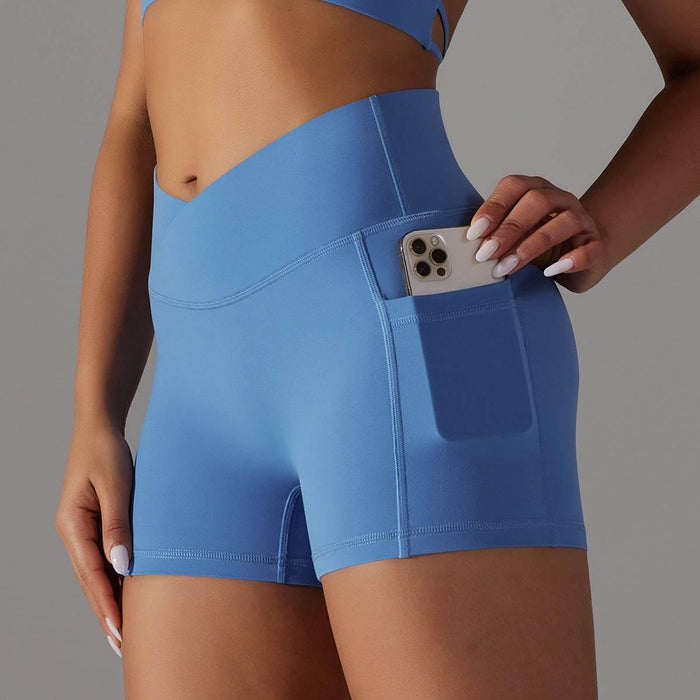 Yoga Shorts With Phone Pocket Design Fitness Sports Pants - Magellan Fashion Shop